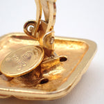 Chanel Vintage CC Diamond Shape Clips-On Earrings Gold-Plated - image 10