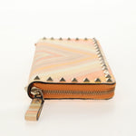 Valentino Garavani Rockstud Zip Around Wallet Striped Leather - image 4