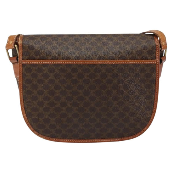Celine Vintage Macadam Shoulder Bag Canvas and Leather
