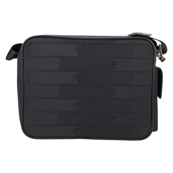 Versace Front Pocket Shoulder Bag Leather and Canvas