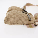 Gucci Vintage Double Belt Bag GG Coated Canvas with Leather - image 3