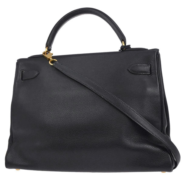 Hermes Kelly Handbag Blue Courchevel with Gold Hardware 32