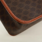 Celine Vintage Macadam Circle Logo Shoulder Bag Canvas and Leather - image 11
