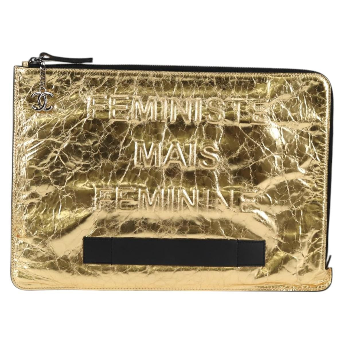 Chanel Feminine Pouch Crinkled Leather Large - image 1