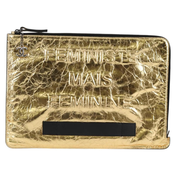 Chanel Feminine Pouch Crinkled Leather Large - image 1