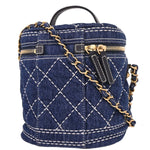 Chanel Vanity Case Quilted Denim - image 2
