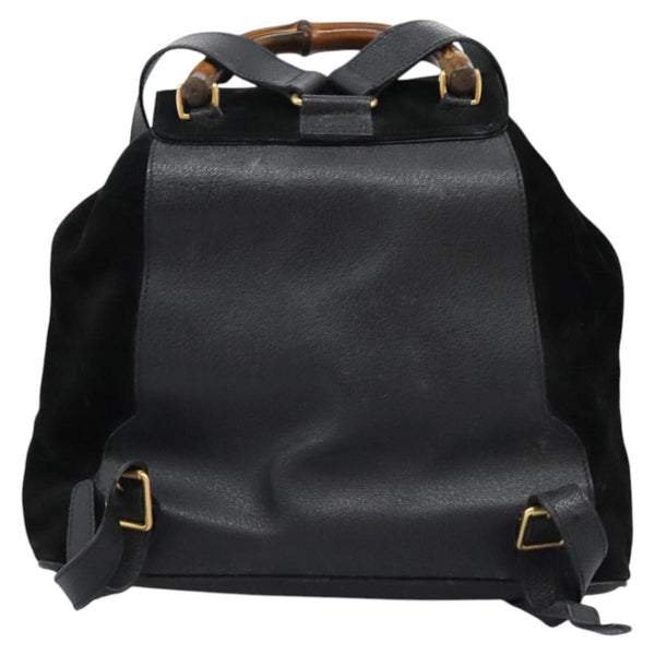 Gucci Vintage Bamboo Backpack Suede and Leather