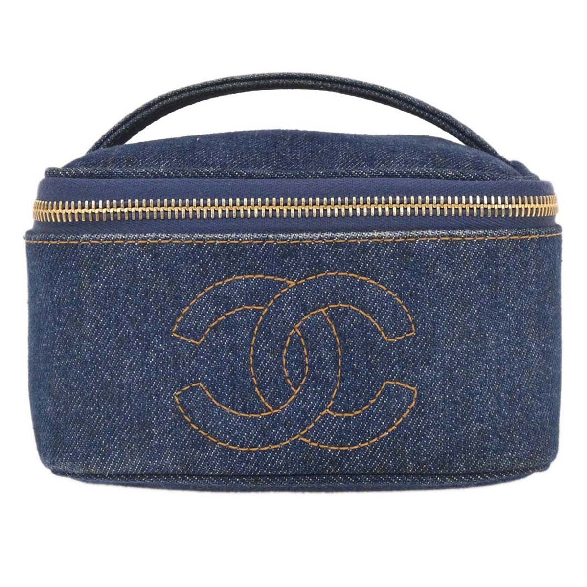 Chanel Vintage CC Vanity Case Denim - image 1