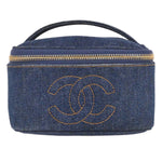 Chanel Vintage CC Vanity Case Denim - image 1