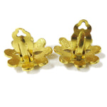 Chanel Vintage CC Flower Cutout Round Clip-On Earrings Metal - image 4