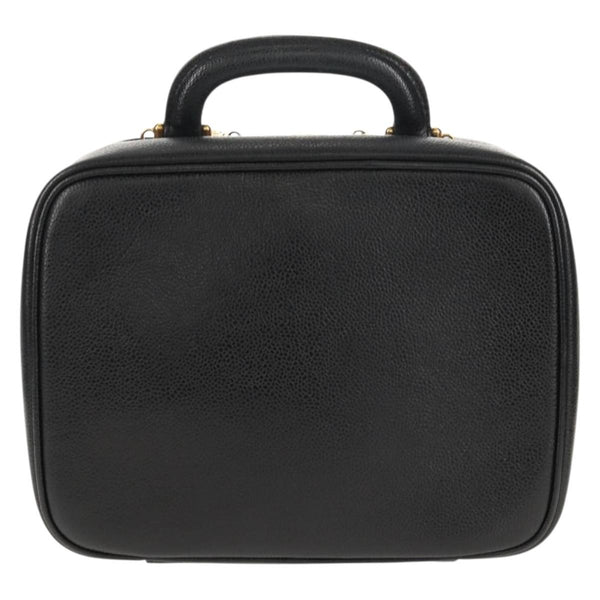 Chanel Vintage Timeless Zip Around Vanity Case Caviar Small