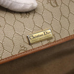 Christian Dior Vintage Honeycomb Shoulder Bag Canvas and Leather - image 6