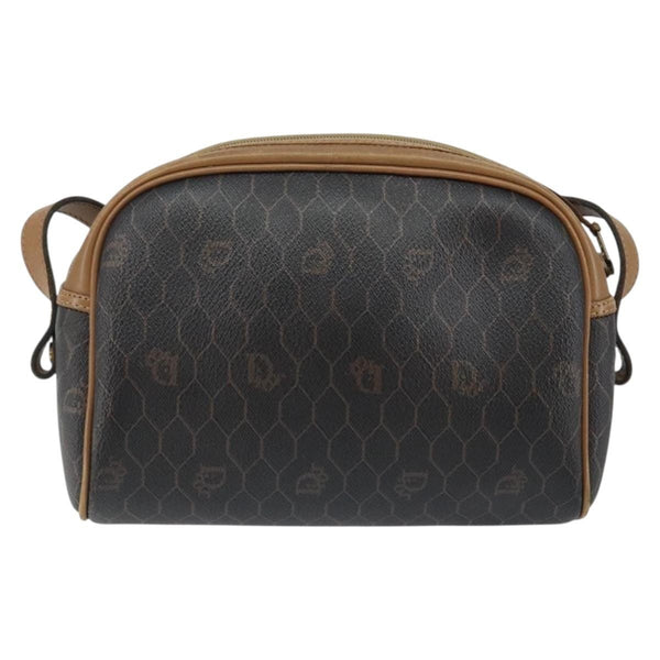 Christian Dior Vintage Honeycomb Shoulder Bag Canvas and Leather