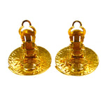 Chanel CC Button Clip-On Earrings Metal - image 2