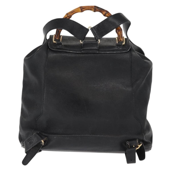 Gucci Vintage Bamboo Backpack Leather