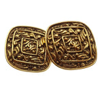 Chanel Vintage Diamond Clip-On Earrings Gold-plated - image 3