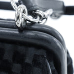 Chanel Vintage CC Side Belted Bowler Bag Check Embossed Velvet Medium - image 8