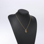 Christian Dior CD Round Pendant Necklace Metal and Crystals - image 8