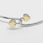 Tiffany & Co. Double Heart Lock Bangle Bracelet Sterling Silver with 18K Yellow Gold - image 6