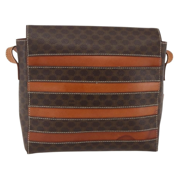 Celine Vintage Macadam Shoulder Bag Canvas and Leather