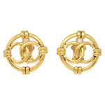 Chanel Vintage Cut-out CC Clip-On Earrings Metal - image 1