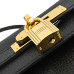 Hermes Kelly Handbag Black Ardennes with Gold Hardware 32 - image 12