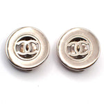 Chanel CC Cutout Round Clip-On Earrings Metal - image 1