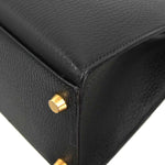 Hermes Kelly Handbag Black Ardennes with Gold Hardware 32 - image 6