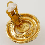 Chanel Vintage Round Clip-On Earrings Metal with Faux Pearl - image 5