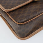 Celine Vintage Macadam Circle Logo Shoulder Bag Canvas and Leather - image 8