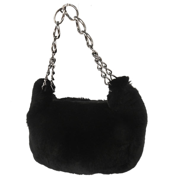 Chanel Chain Hobo Lapin Fur Small