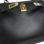 Hermes Kelly Handbag Black Box Calf with Gold Hardware 28 - image 10
