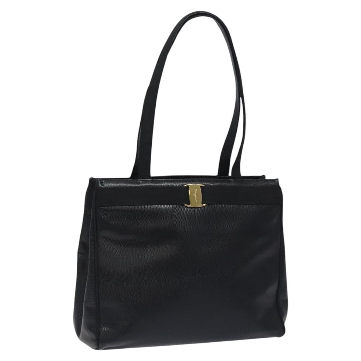 Salvatore Ferragamo Vintage Vara Bow Tote Lizard Embossed Leather Medium - image 1