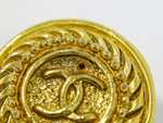 Chanel Vintage CC Logo Round Clip on Earrings Textured Metal - image 9