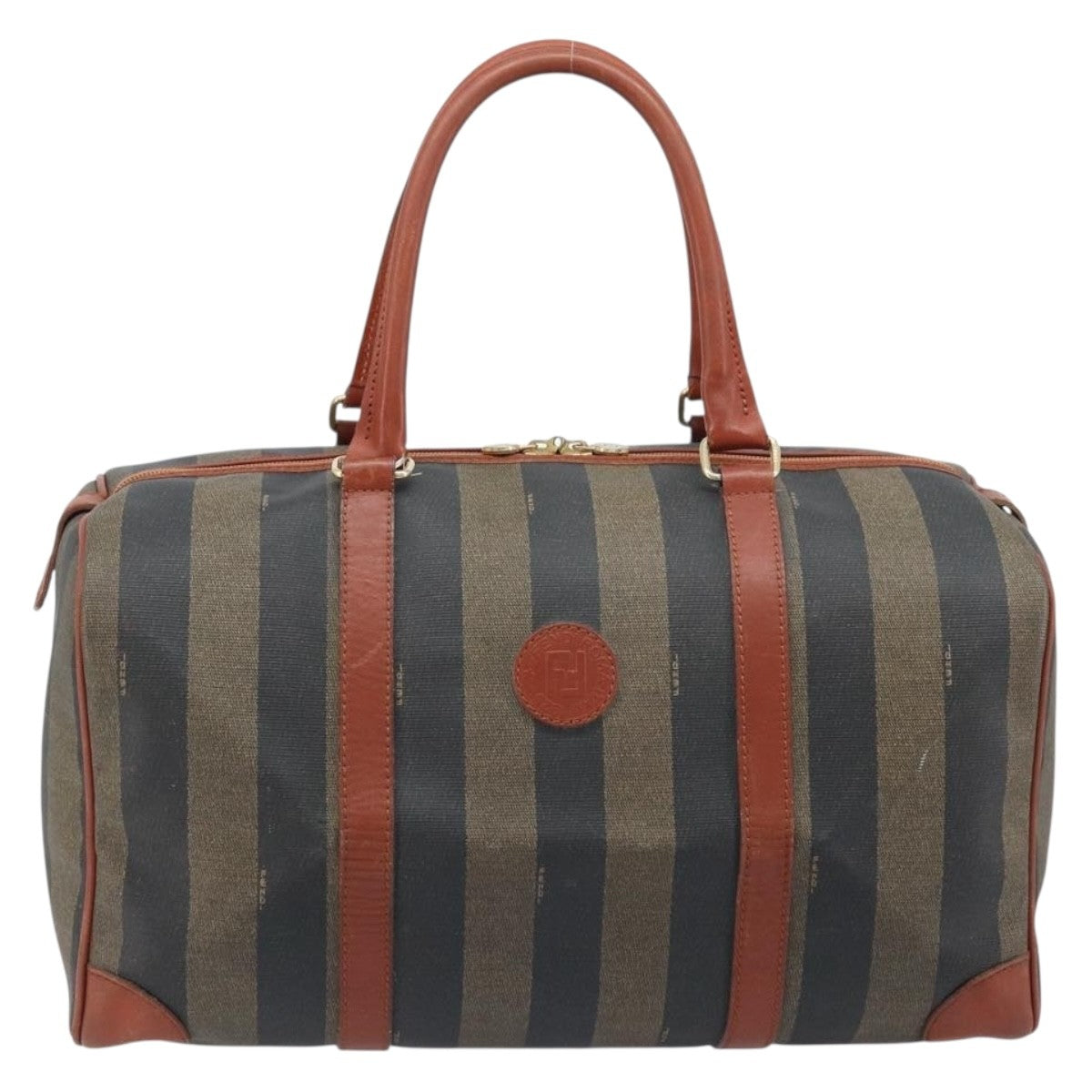 Fendi Vintage Pequin Boston Bag Coated Canvas Medium - image 1