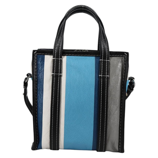 Balenciaga Bazar Convertible Tote Striped Leather Small