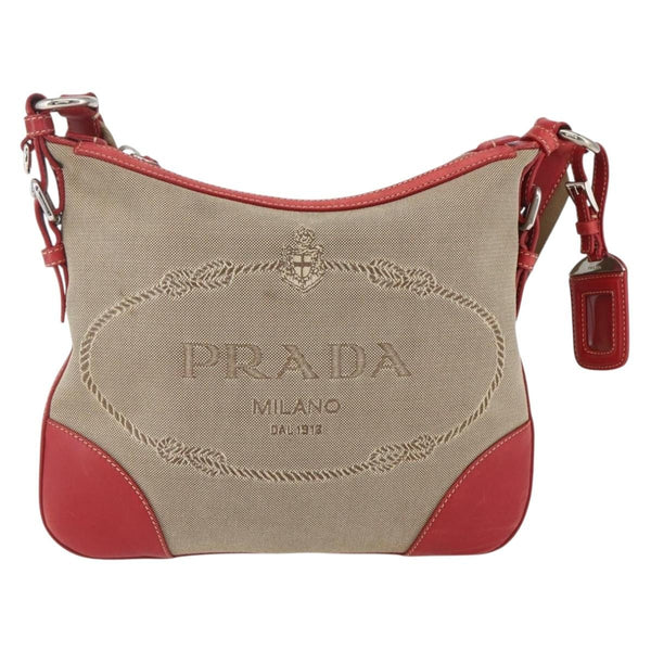 Prada Logo Zip Crossbody Bag Canvas Medium - image 1