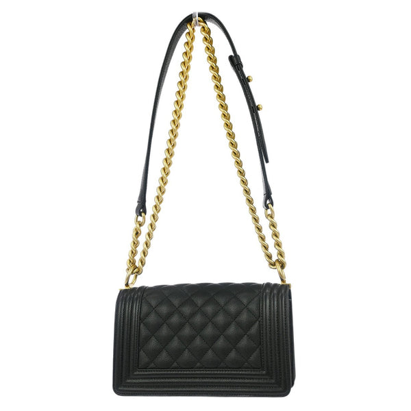 Chanel Boy Flap Bag Quilted Caviar Small