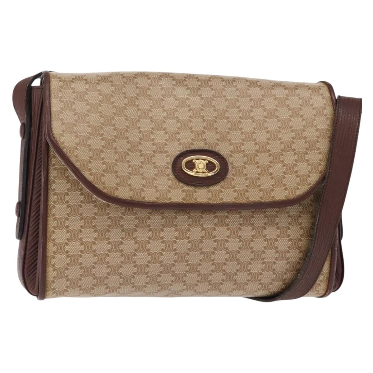 Celine Vintage Macadam Shoulder Bag Canvas and Leather - image 1