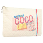 Chanel Coco Cuba Pouch Printed Quilted Canvas Medium - image 1