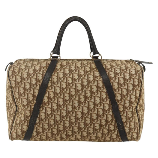 Christian Dior Vintage Trotter Boston Bag Diorissimo Canvas Large