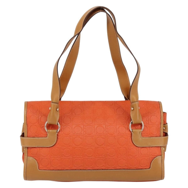Salvatore Ferragamo Gancini Shoulder Bag Canvas
