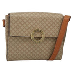 Celine Vintage Macadam Circle Logo Shoulder Bag Canvas and Leather - image 1
