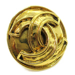 Chanel CC Button Clip-On Earrings Metal - image 5