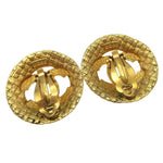 Chanel Vintage CC Round Cutout Clip-On Earrings Metal - image 6