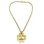 Chanel CC Flower Pendant Necklace Metal - image 1