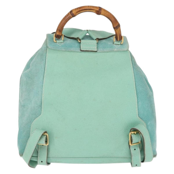 Gucci Vintage Bamboo Backpack Suede Medium
