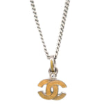 Chanel Vintage CC Pendent Necklace Plated Metal - image 2