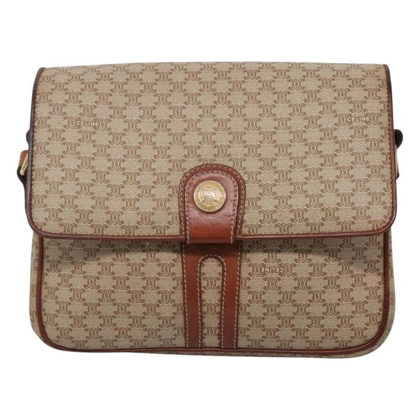 Celine Vintage Macadam Shoulder Bag Canvas and Leather - image 1
