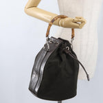 Gucci Vintage Bamboo Bucket Bag Nylon and Leather Small - image 14